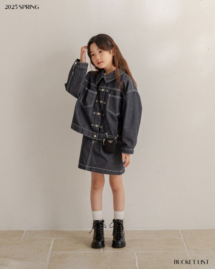 Bucket List - Korean Children Fashion - #childofig - Non Fade Denim Skirt - 8
