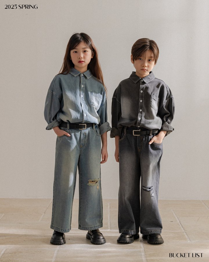 Bucket List - Korean Children Fashion - #childofig - Vintage Brush Denim Pants - 6