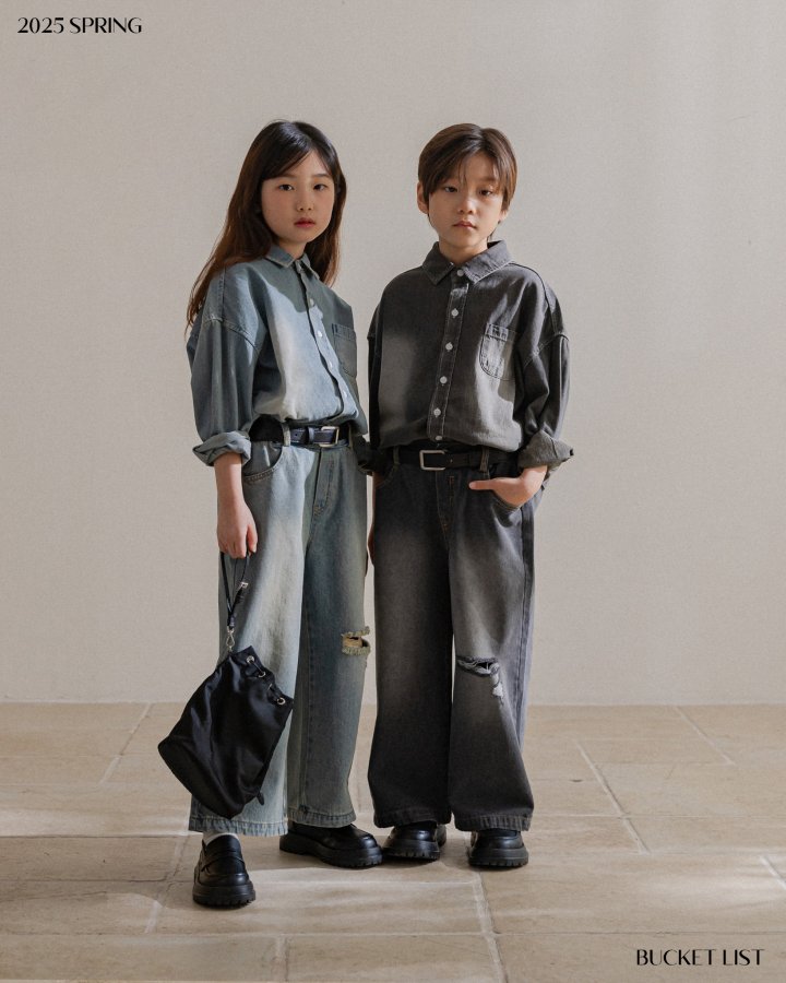 Bucket List - Korean Children Fashion - #childofig - Vintage Brush Denim Pants - 7