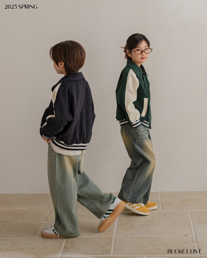 Bucket List - Korean Children Fashion - #childofig - Raglan Varsity Jumper - 5