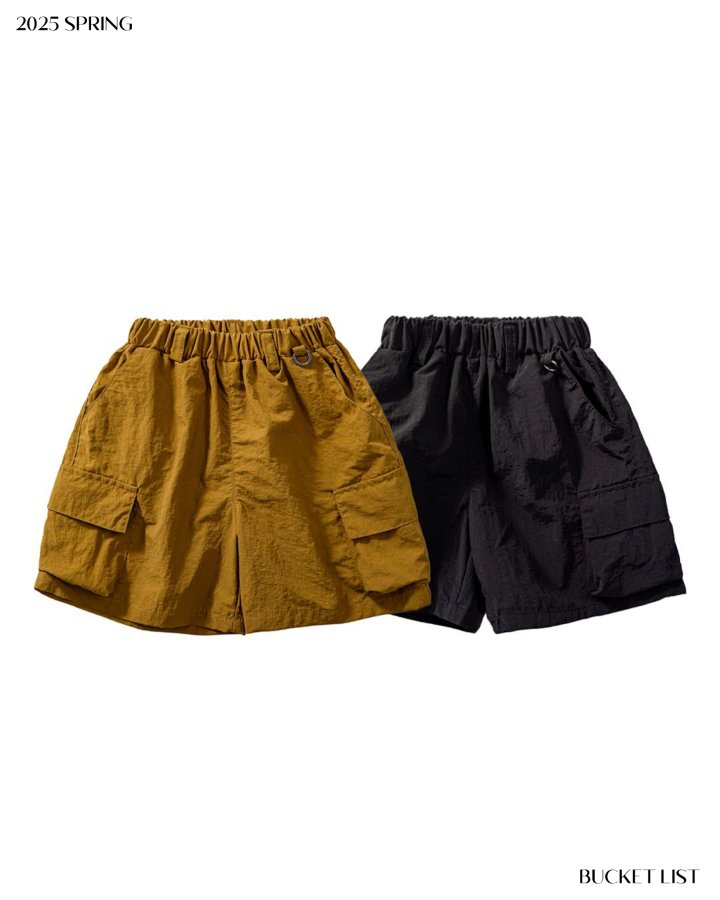 Bucket List - Korean Children Fashion - #childofig - Nylon Cargo Shorts - 2