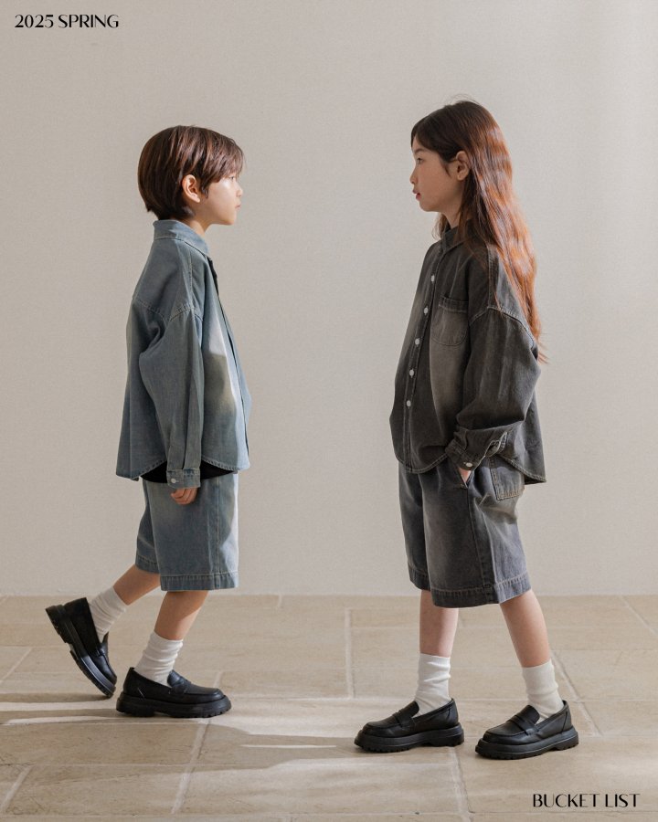 Bucket List - Korean Children Fashion - #childrensboutique - Brush Denim Shirt - 5