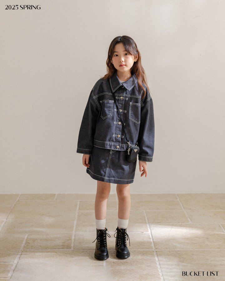 Bucket List - Korean Children Fashion - #designkidswear - Non Fade Denim Skirt - 10