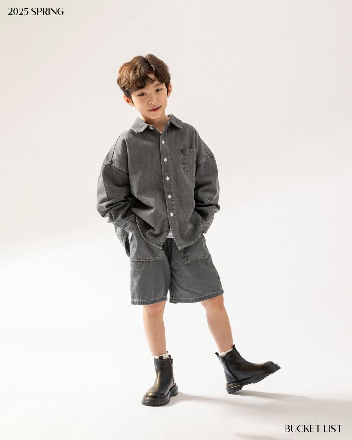 Bucket List - Korean Children Fashion - #designkidswear - Basic Denim Shirt - 3