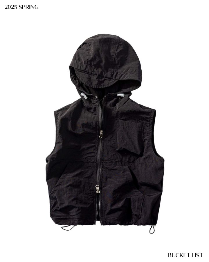 Bucket List - Korean Children Fashion - #discoveringself - Nylon Hood Vest - 12