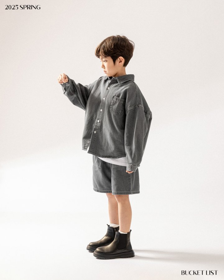 Bucket List - Korean Children Fashion - #designkidswear - Basic Denim Shirt - 4