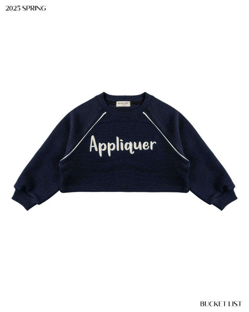 Bucket List - Korean Children Fashion - #fashionkids - Appliquer Crop Sweatshirts - 8