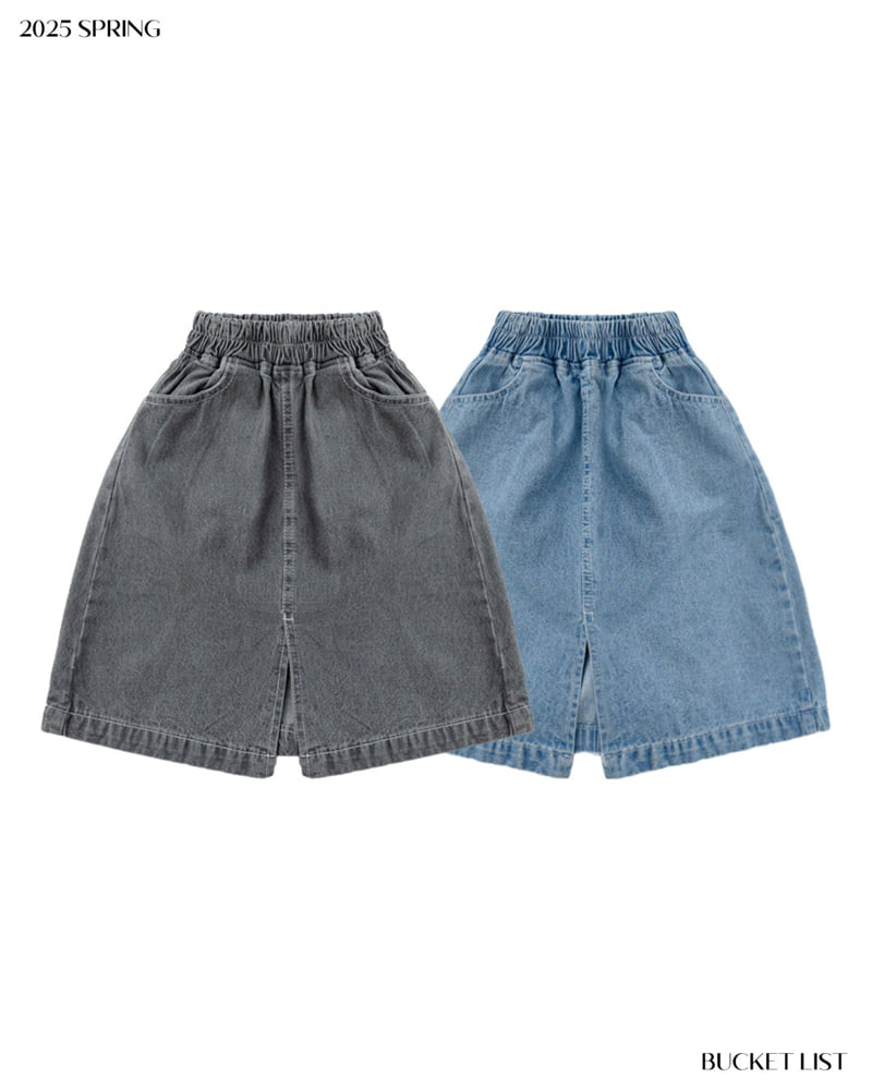 Bucket List - Korean Children Fashion - #fashionkids - Basic Denim Skirt - 6