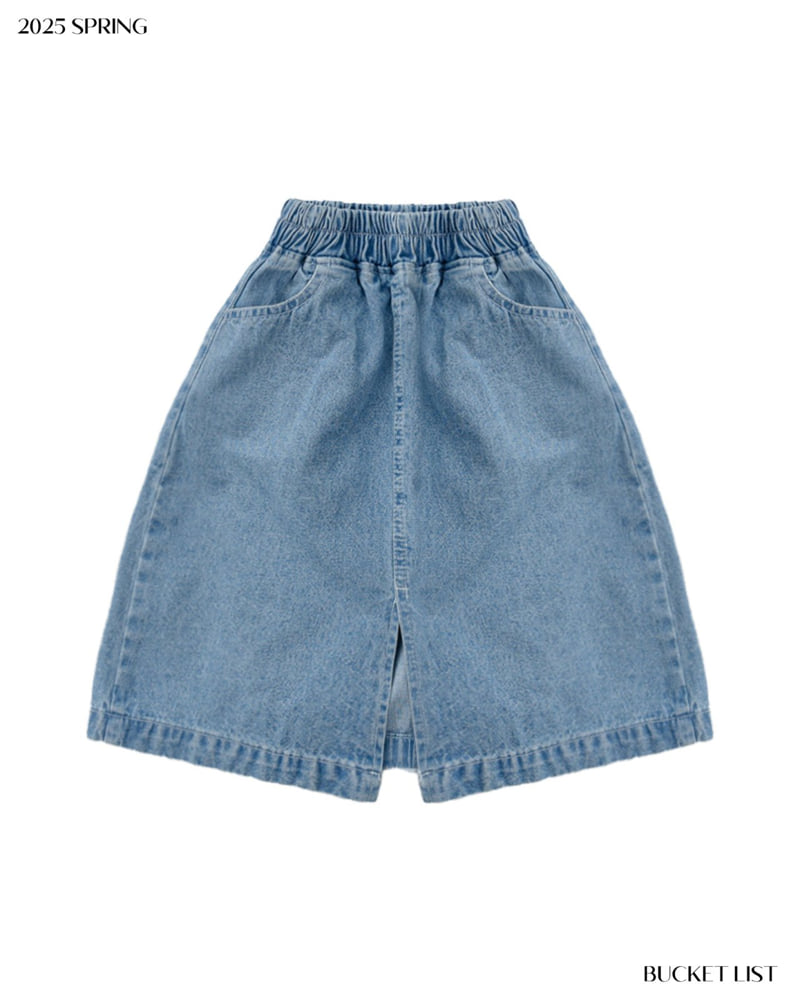 Bucket List - Korean Children Fashion - #kidsshorts - Basic Denim Skirt - 7
