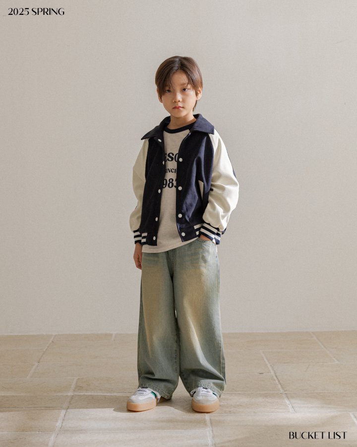 Bucket List - Korean Children Fashion - #kidsshorts - Raglan Varsity Jumper - 11