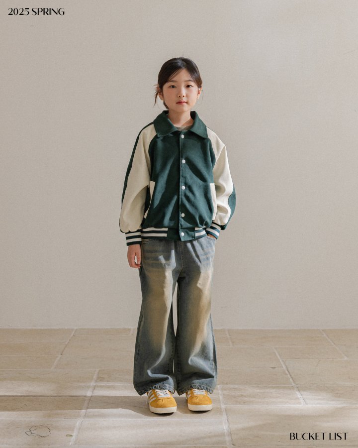 Bucket List - Korean Children Fashion - #kidsstore - Raglan Varsity Jumper - 12