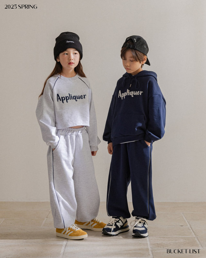 Bucket List - Korean Children Fashion - #kidzfashiontrend - Appliquer Jogger Pants - 8