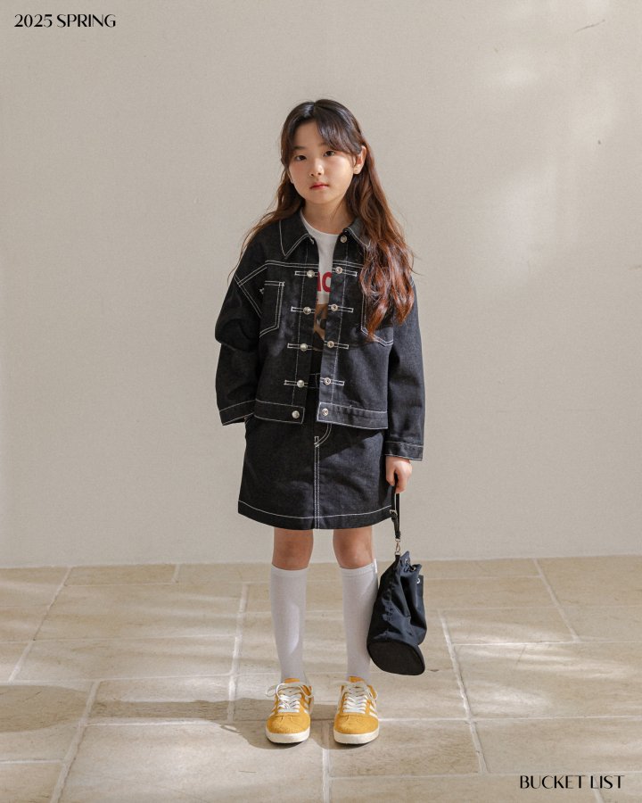 Bucket List - Korean Children Fashion - #kidzfashiontrend - Non Fade Denim Skirt