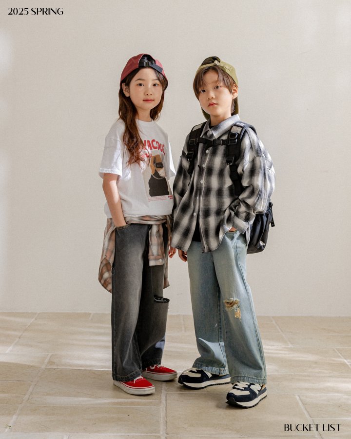 Bucket List - Korean Children Fashion - #kidzfashiontrend - Sweet Check Shirt