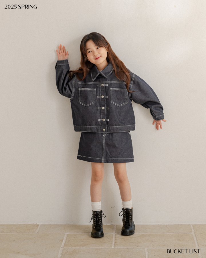 Bucket List - Korean Children Fashion - #littlefashionista - Non Fade Denim Skirt - 3