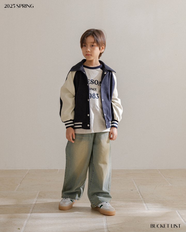 Bucket List - Korean Children Fashion - #magicofchildhood - Raglan Varsity Jumper - 2