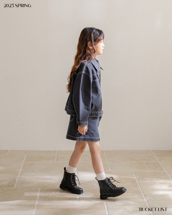 Bucket List - Korean Children Fashion - #minifashionista - Non Fade Denim Skirt - 5