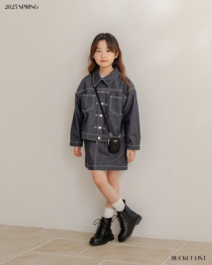 Bucket List - Korean Children Fashion - #prettylittlegirls - Non Fade Denim Skirt - 6