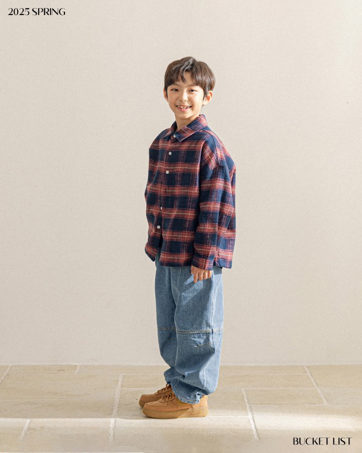 Bucket List - Korean Children Fashion - #stylishchildhood - Over Check Shirt - 5