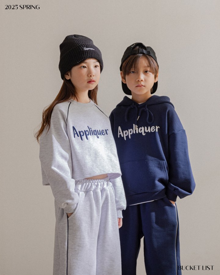 Bucket List - Korean Children Fashion - #toddlerclothing - Appliquer Crop Sweatshirts - 2