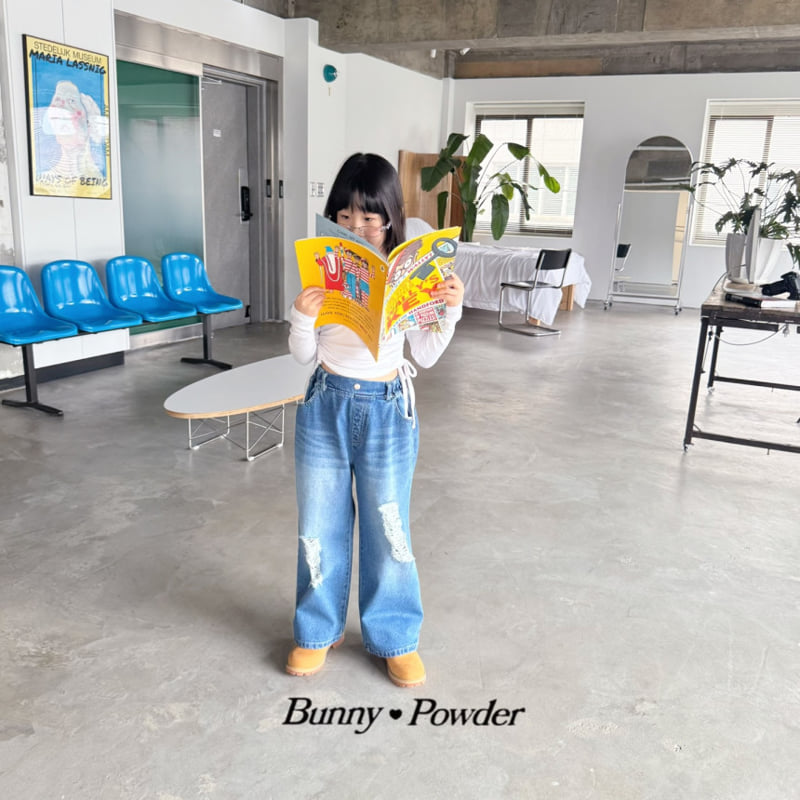 Bunny Powder - Korean Children Fashion - #childrensboutique - Rise Torn Denim Pants - 6