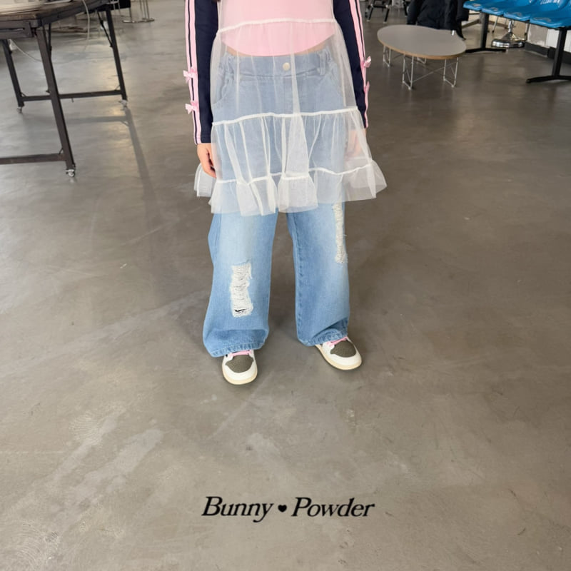 Bunny Powder - Korean Children Fashion - #kidzfashiontrend - Rise Torn Denim Pants - 12