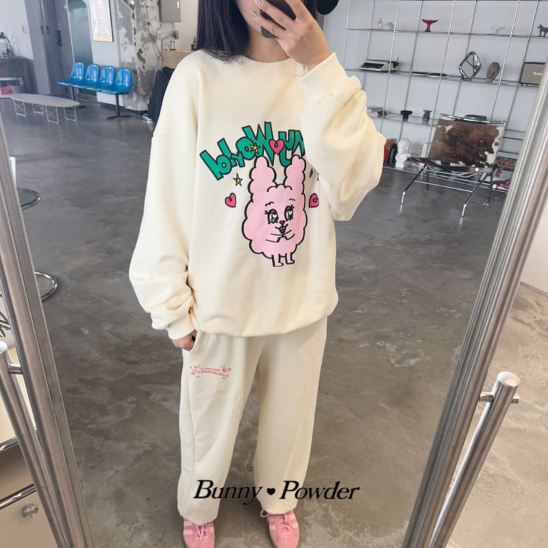 Bunny Powder - Korean Women Fashion - #womensfashion - Mom New Bunny World Sweatshirts - 11