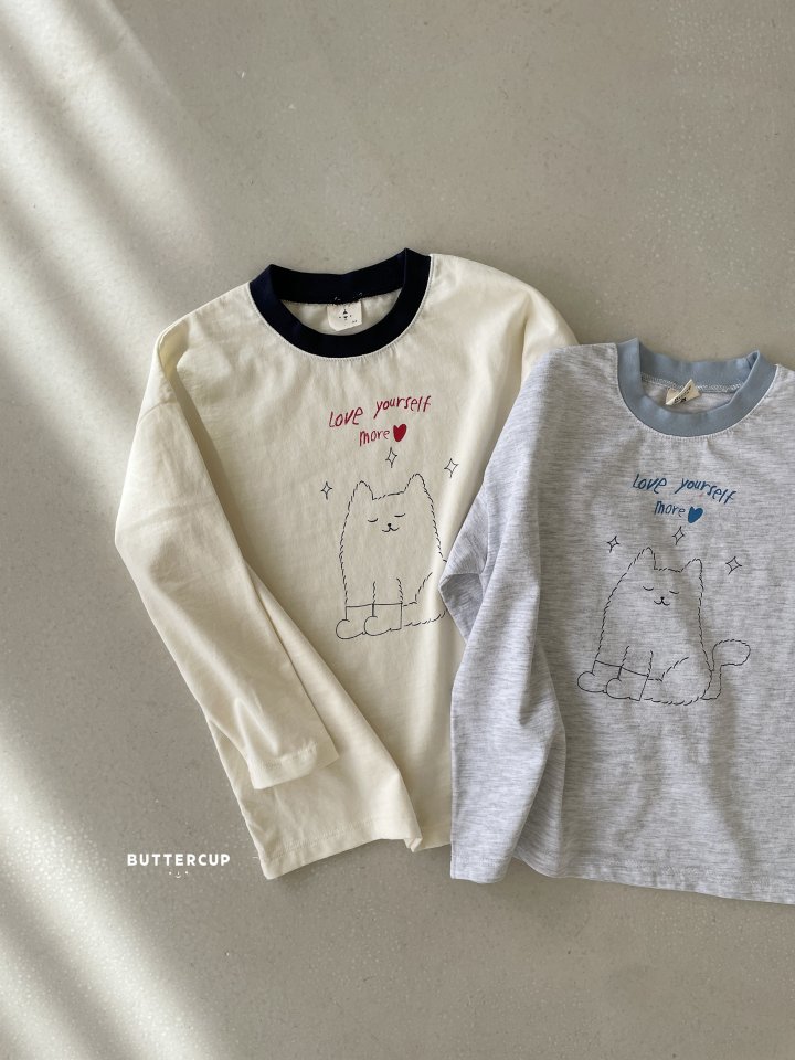 Buttercup - Korean Children Fashion - #minifashionista - Love Cat Tee