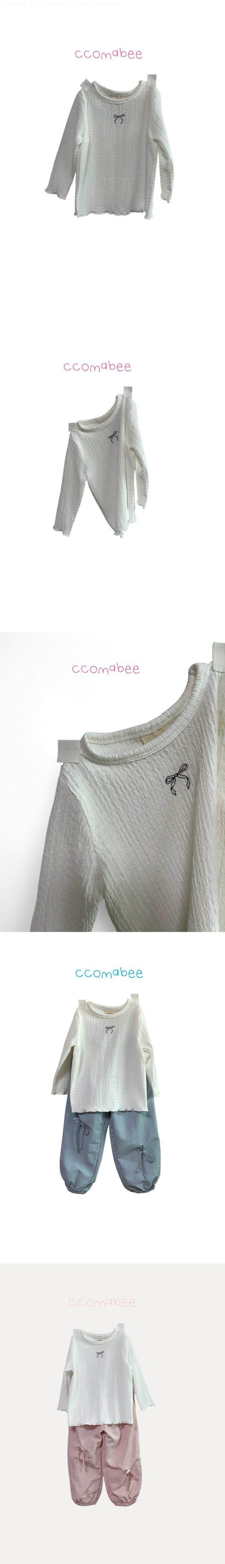 Ccomabee - Korean Children Fashion - #discoveringself - Ribbon Wave Tee