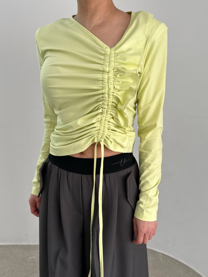 Chavi - Korean Women Fashion - #momslook - Span Shirring Tee - 11