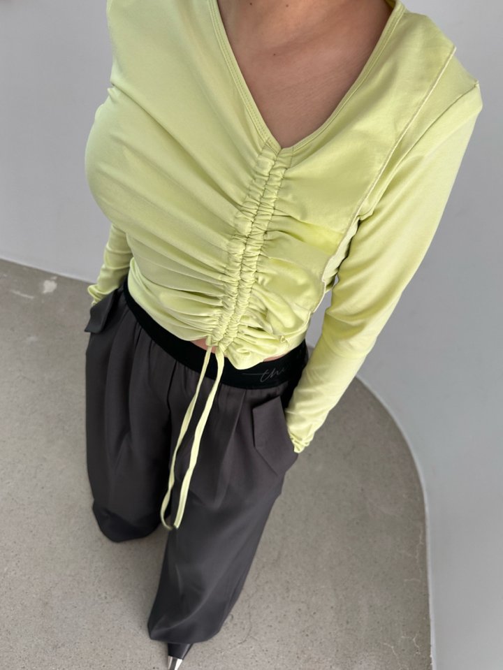 Chavi - Korean Women Fashion - #momslook - Span Shirring Tee - 9