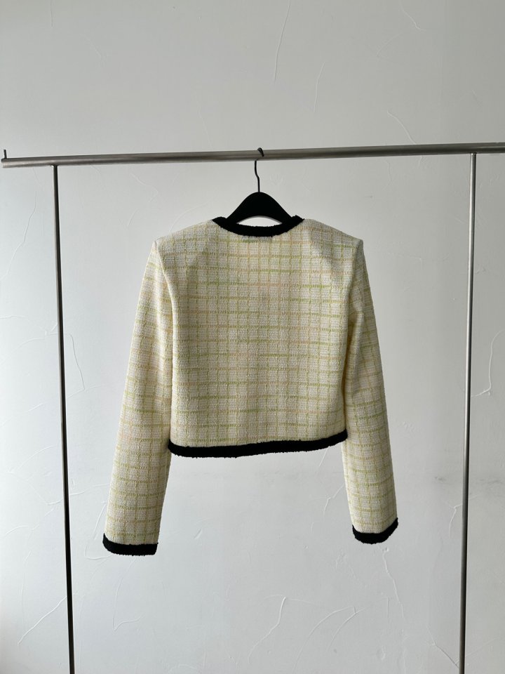Chavi - Korean Women Fashion - #momslook - Check Tweed Cardigan Skirt Set - 6