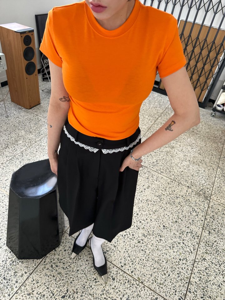 Chavi - Korean Women Fashion - #momslook - New Color Basic Padded Short Sleeved Tee - 2