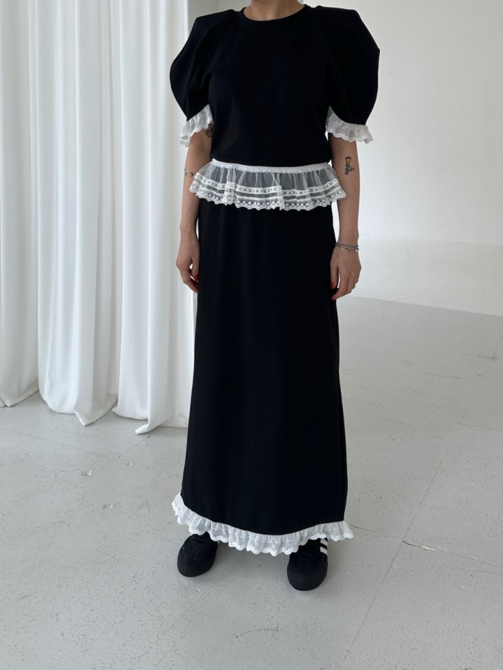 Chavi - Korean Women Fashion - #momslook - Lumy Lace Top Skirt Set - 8