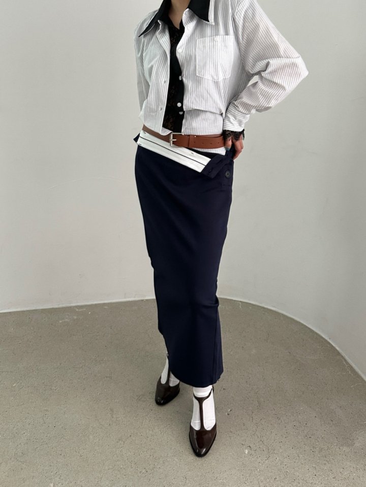 Chavi - Korean Women Fashion - #momslook - Moss Skirt with Belt - 5