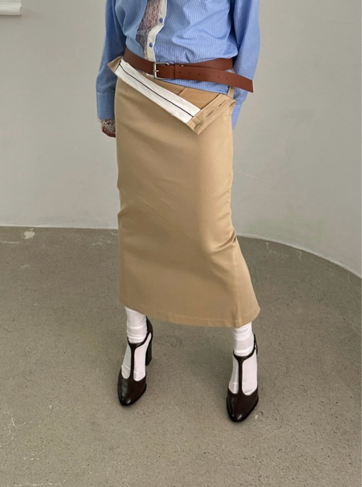 Chavi - Korean Women Fashion - #momslook - Moss Skirt with Belt - 2