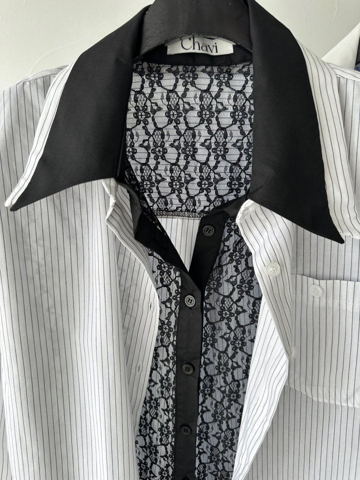 Chavi - Korean Women Fashion - #momslook - Double Lace Shirt - 9