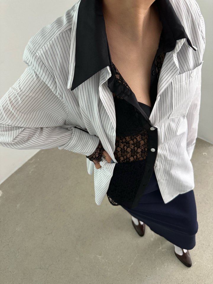 Chavi - Korean Women Fashion - #womensfashion - Double Lace Shirt - 4
