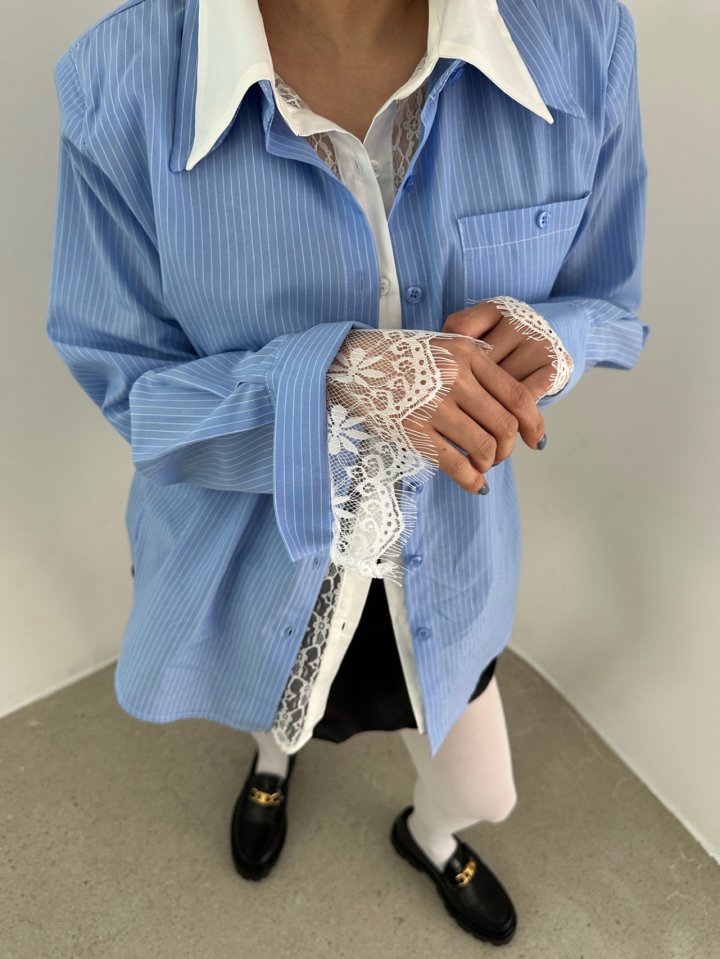 Chavi - Korean Women Fashion - #momslook - Double Lace Shirt - 3