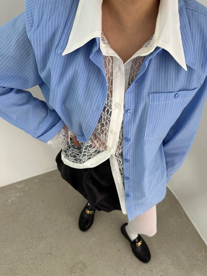 Chavi - Korean Women Fashion - #momslook - Double Lace Shirt - 7