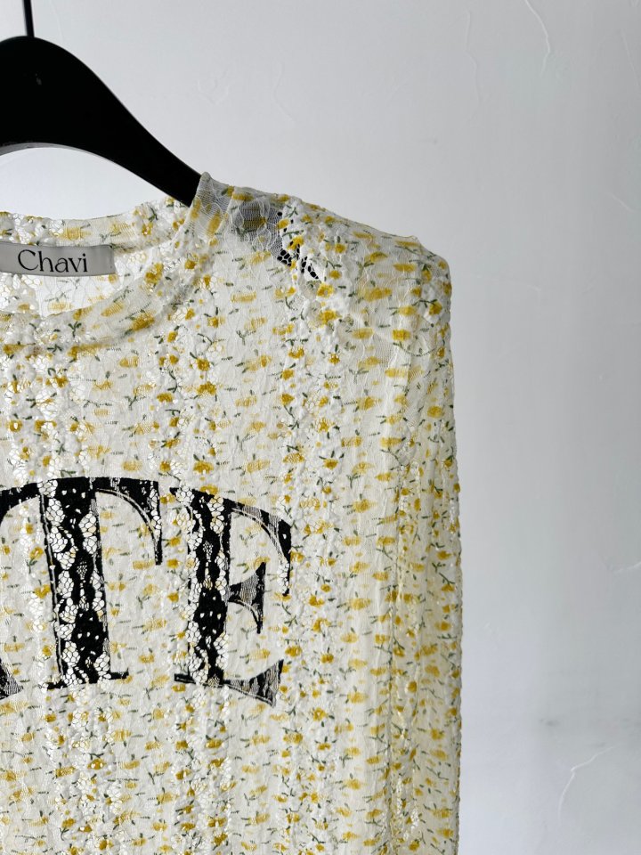 Chavi - Korean Women Fashion - #momslook - Flower Lace Tee - 2