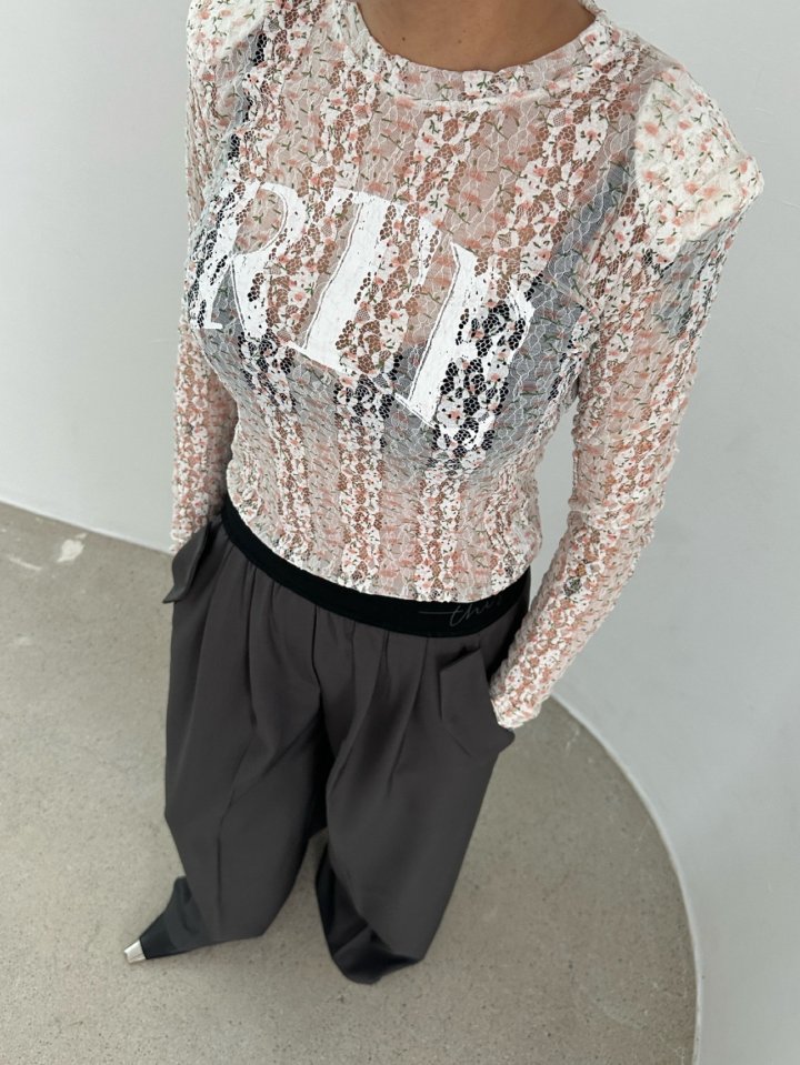 Chavi - Korean Women Fashion - #momslook - Flower Lace Tee - 3