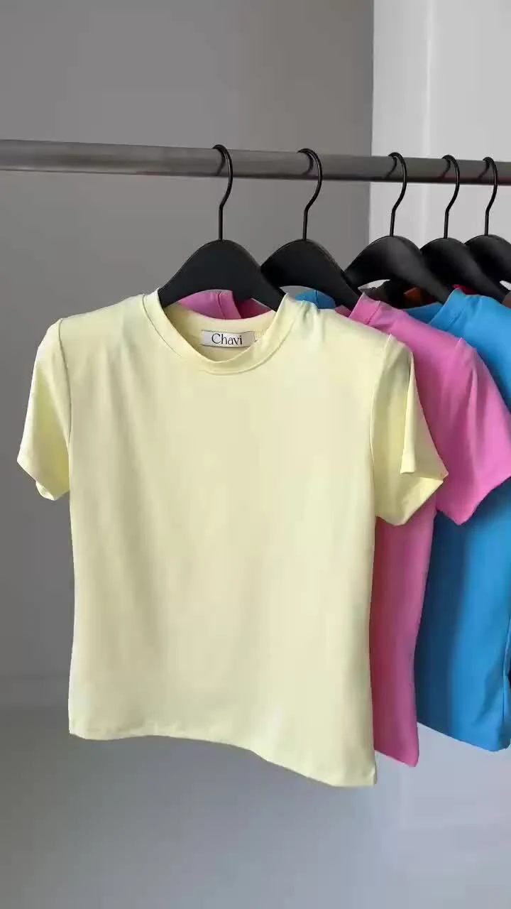Chavi - Korean Women Fashion - #thelittlethings - New Color Basic Padded Short Sleeved Tee - 4