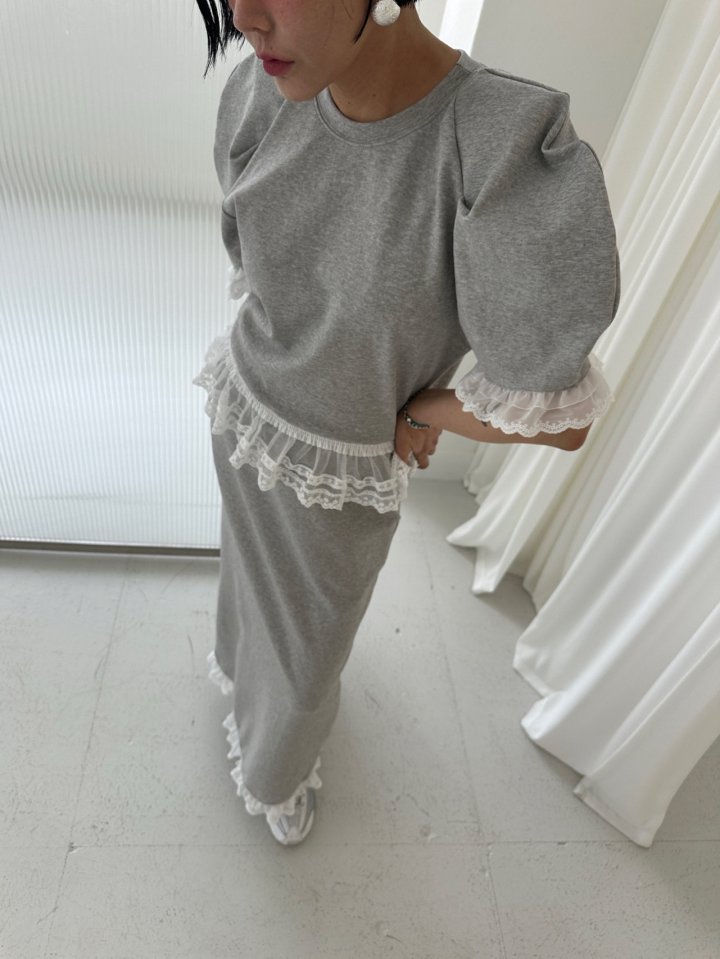 Chavi - Korean Women Fashion - #pursuepretty - Lumy Lace Top Skirt Set