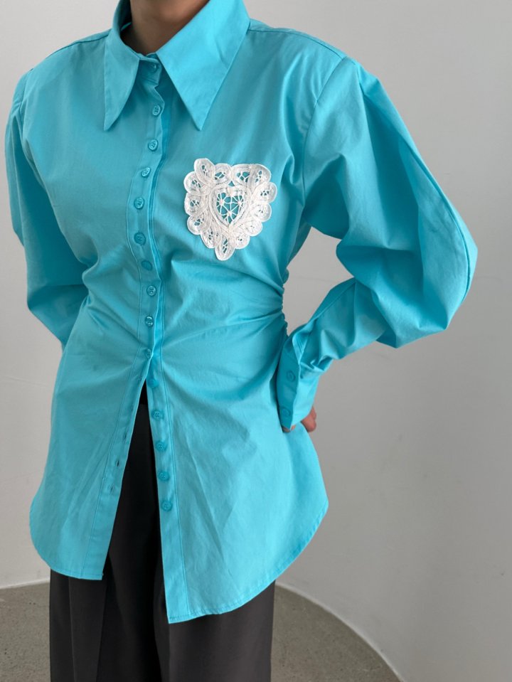 Chavi - Korean Women Fashion - #shopsmall - Heart Shirt - 8