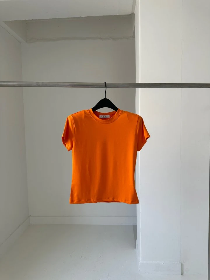 Chavi - Korean Women Fashion - #shopsmall - New Color Basic Padded Short Sleeved Tee