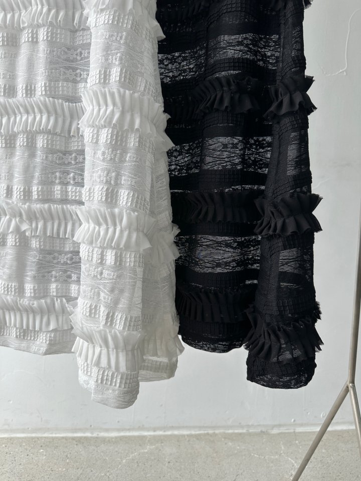 Chavi - Korean Women Fashion - #vintagekidsstyle - Frill Lace Skirt - 3