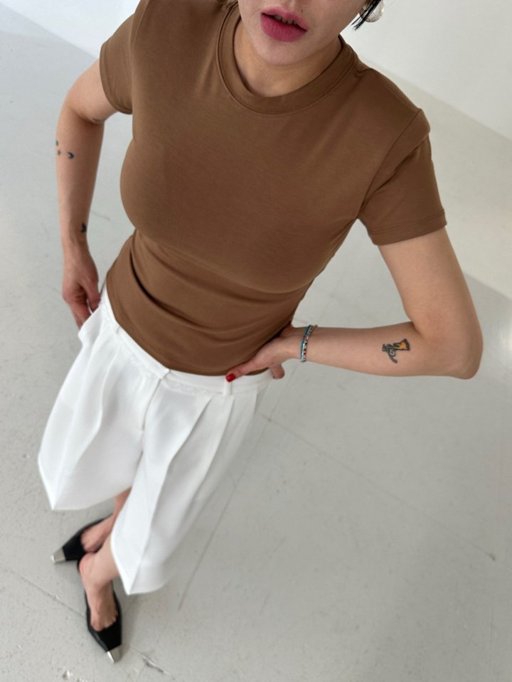 Chavi - Korean Women Fashion - #womensfashion - New Color Basic Padded Short Sleeved Tee - 10