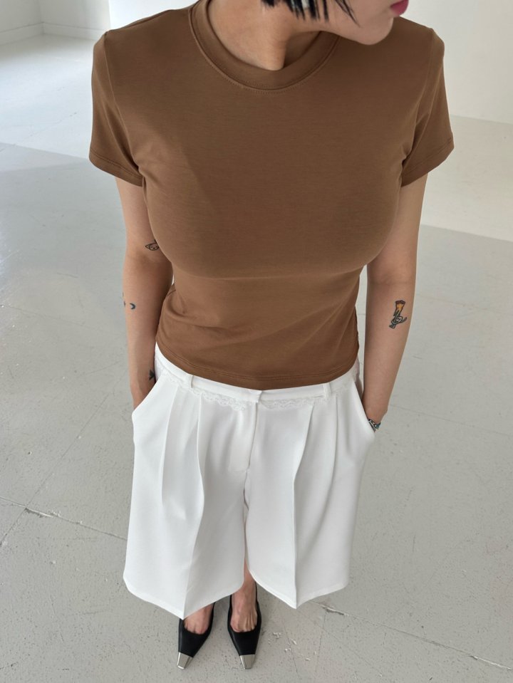 Chavi - Korean Women Fashion - #womensfashion - New Color Basic Padded Short Sleeved Tee - 8