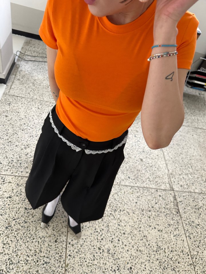 Chavi - Korean Women Fashion - #womensfashion - New Color Basic Padded Short Sleeved Tee - 5